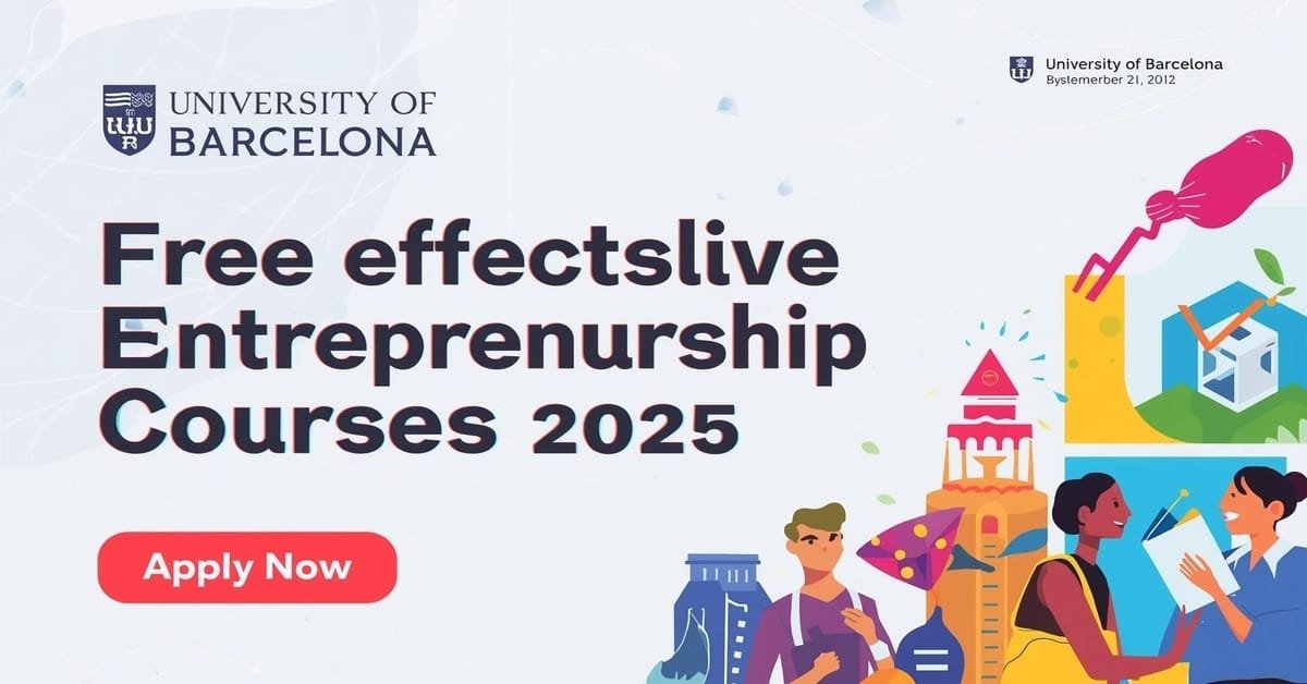 University of Barcelona FREE Entrepreneurship Course 2025 – for beginners & Apply Now 5 University of Barcelona FREE Entrepreneurship Course 2025 – for beginners Apply Now 2