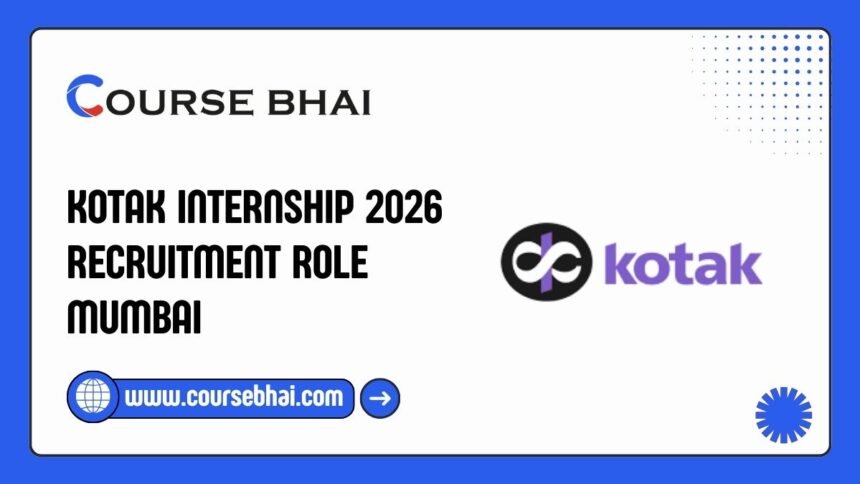 Kotak Internship 2026 Recruitment Role Mumbai