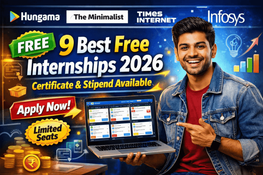 9 Free Internships 2026 Certificate Stipend Guide