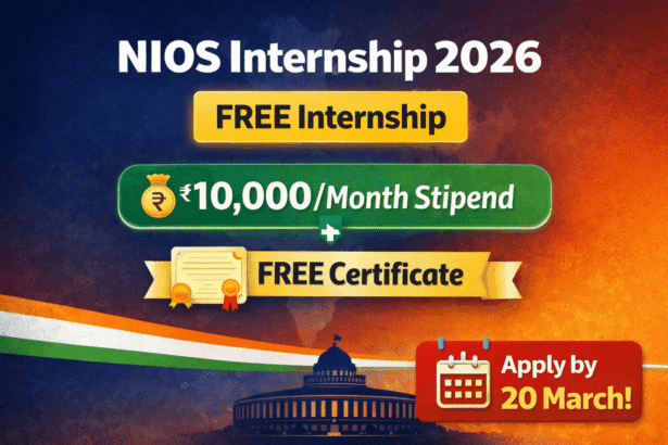 Govt NIOS Internship 2026 Stipend Apply Guide