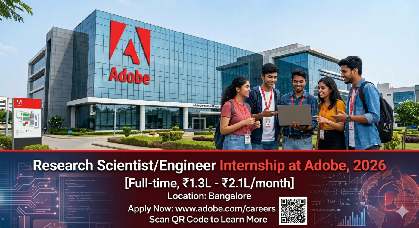 Adobe Research Scientist Internship 2026 Bangalore