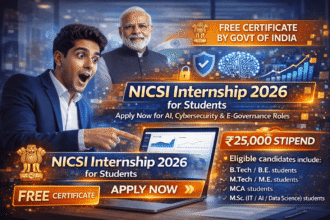 NICSI Internship 2026 AI Cyber Roles Apply Now