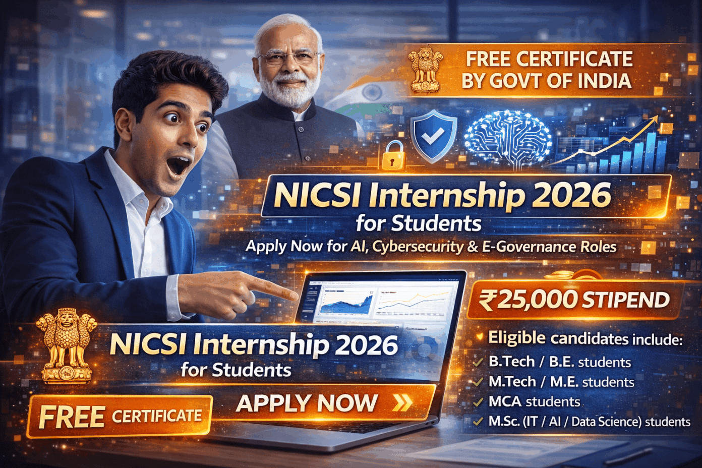 NICSI Internship 2026 AI Cyber Roles Apply Now