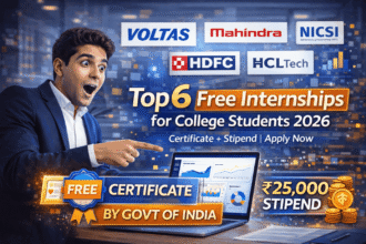 Top 6 Free Internships 2026 Students Apply Now
